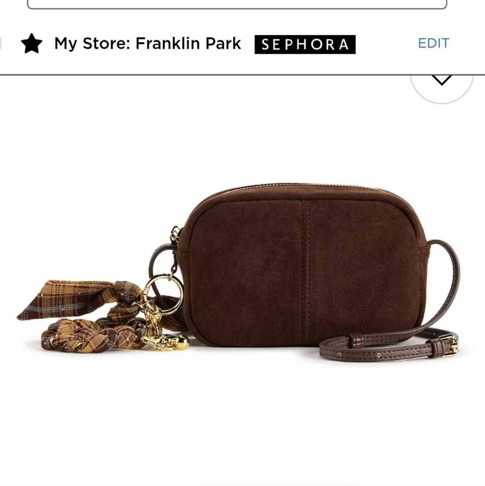 Madden Girl Brown Camera Crossbody Bag Faux Suede Gold Hardware NWT MSRP $36 - Picture 5 of 7